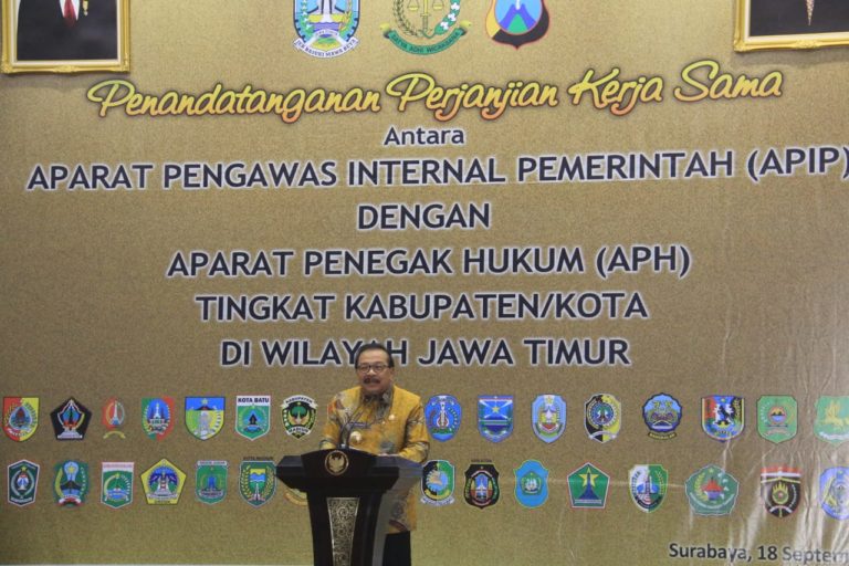 Kapolda dan Gubernur Jatim Hadiri MOU APIP Dengan APH