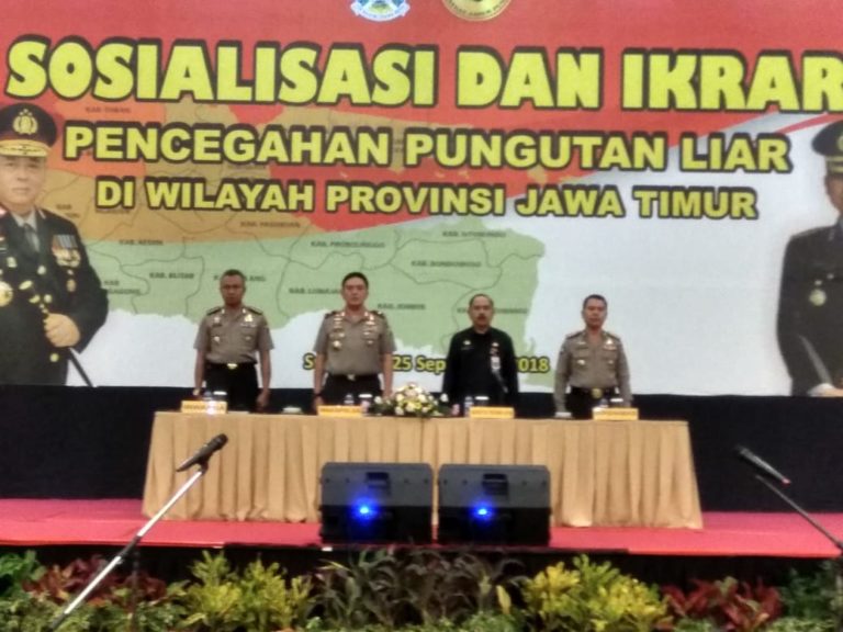 Wakapolda Jatim Buka Sosialisasi dan Ikrar Pencegahan Pungli se Jatim