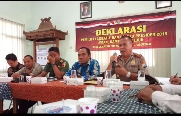 Menghadapi Pileg dan Pilpres 2019 Polresta Pasuruan Adakan Sosialisasi Kamtibmas