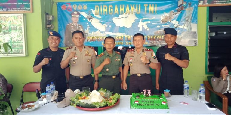 Koramil Sukolilo Rayakan HUT TNI ke 73 Bersama Polsek Sukolilo, Polsek Mulyorejo, Kompi Brimob