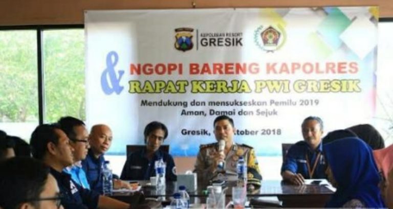 Berita Hoax Harus Ditangkal, PWI dan Polres Gresik Siap Sukseskan Pemilu Damai dan Sejuk