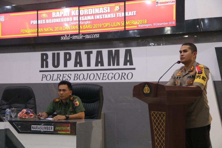 Polres Bojonegoro Gelar Rakor Dalam Rangka Pengamanan Natal dan Tahun Baru 2019