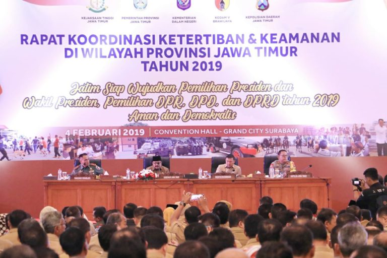 Gubernur Jatim Menegaskan Pelaksanaan Pemilu 2019 di Jatim Harus Berjalan Aman Dan Demokratis