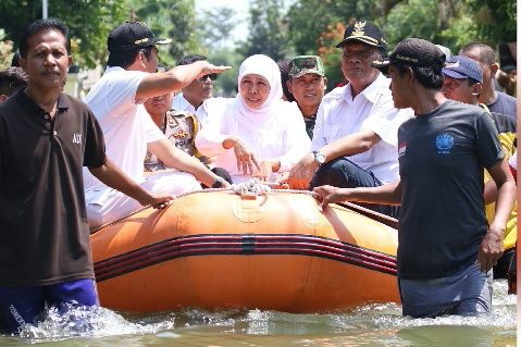 Gubernur Khofifah : Normalisasi Sungai 10 KM Jadi Solusi Atasi Banjir di Gresik