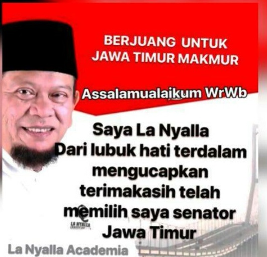 Hasil Real Count Pileg 2019, La Nyalla Lolos ke Senayan dengan Suara Terbesar