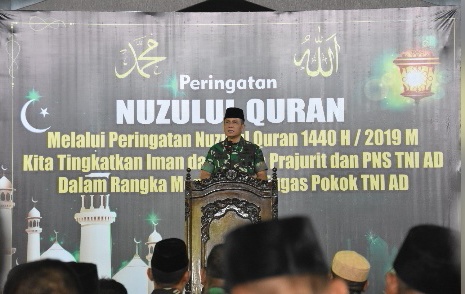 Nuzulul Qur’an, Pangdam V/Brawijaya Minta Prajurit Tingkatkan Keimanan dan Ketakwaan