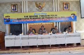 Lima Polres Ikuti Wasrik Itwasum Polri di Polresta Sidoarjo