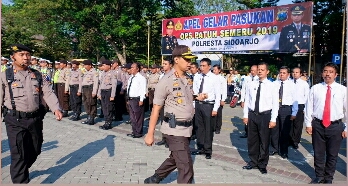 Kapolres Sidoarjo Pimpin Apel Gelar Pasukan Ops Patuh Semeru 2019