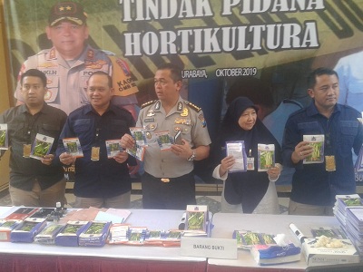 Ditreskrimsus Polda Jawa Timur Ungkap Benih Bibit Holtikultura ilegal