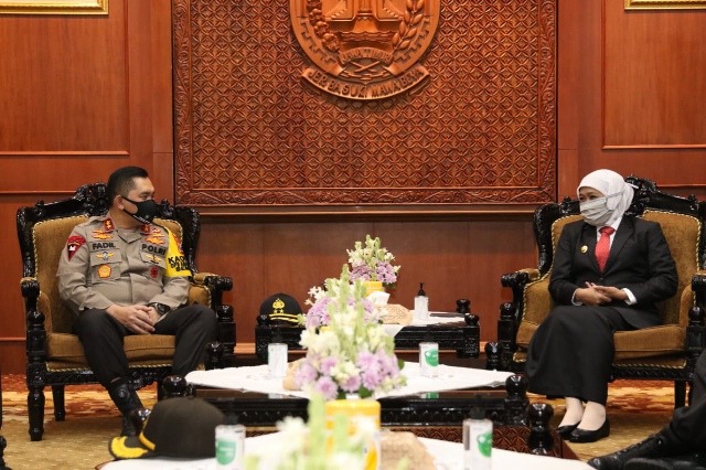 Gubernur Khofifah Sambut Audensi Awal Irjen Pol M. Fadli Imran Sebagai Kapolda Jatim Yang Baru
