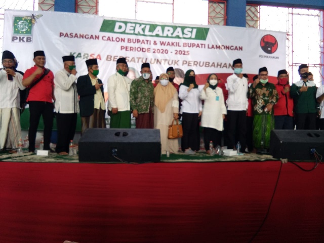 PKB-PDIP Deklarasikan Kartika-Saim di Pilbup Lamongan 2020