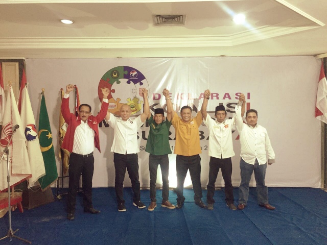 Dengan Semangat “Arek Suroboyo” Koalisi Enam Parpol Non Parlemen Gelar Deklarasi Dukung Pilwali 2020