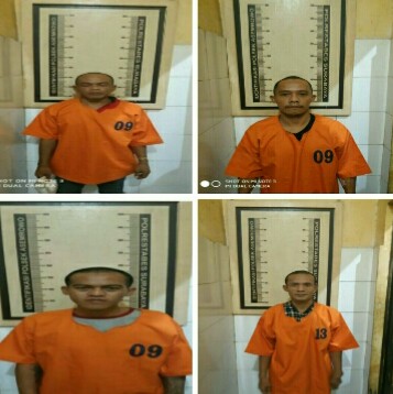EMPAT TERSANGKA JUDI BINGO DIAMANKAN UNIT RESKRIM POLSEK ASEMROWO BESERTA BARANG BUKTI