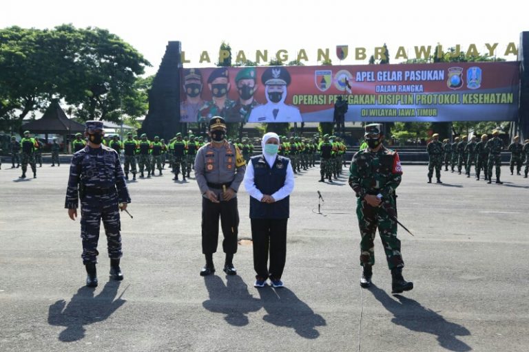 Forkopimda Jatim Gelar Pasukan Ops Tegakan Disiplin Protokol Kesehatan
