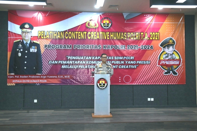 Jalankan 100 Hari Program Prioritas Kapolri, Humas Polri Gelar Pelatihan Konten Kreatif