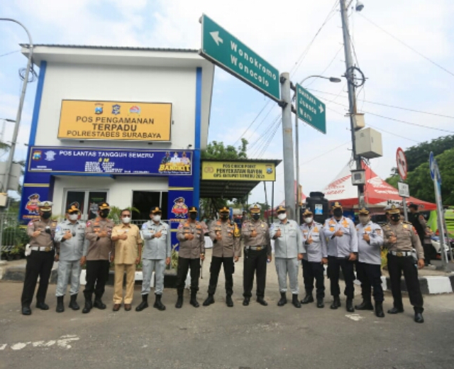 Kunjungan Kakorlantas Polri di Pospam Bundaran Waru Cito