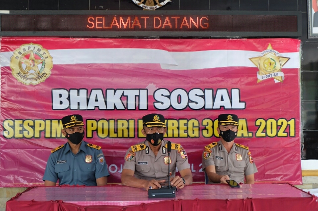 Bhakti Sosial warga terdampak Gempa dilakukan oleh Serdik Sespimti 30 Tahun Anggaran 2021