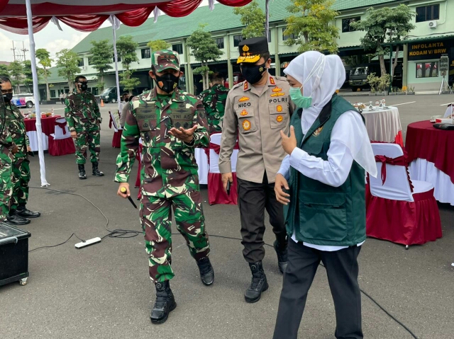 Vaksinasi di Makodam V Brawijaya Ditinjau Forkopimda Jatim