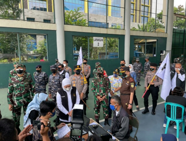 Pelaksanaan Serbuan Vaksinasi di Malang Langsung dicek Oleh Forkopimda Jatim
