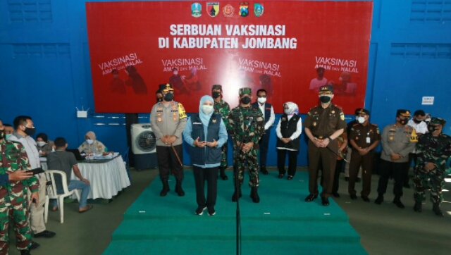 Vaksinasi di Jombang Guna Wujudkan Herd Immunity dicek Oleh Fokopimda Jatim