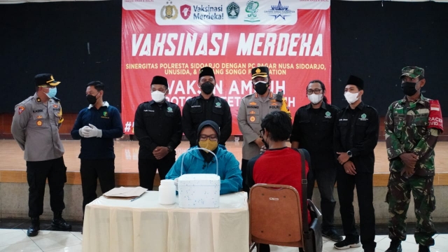 Kejar Target 70 Persen Vaksinasi, Polresta Sidoarjo Gandeng Komunitas
