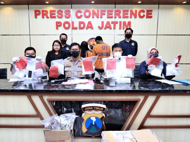 Pengedar Narkoba Jaringan Malaysia Dibekuk Polda Jatim