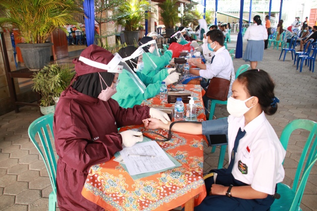 Polresta Malang Kota Gelar Vaksinasi Tahap II Untuk Pelajar