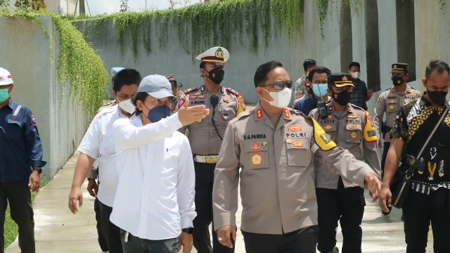 Polisi di Bojonegoro Siap Patroli Objek Vital, Saat Diresmikannya Bendungan Gongseng oleh Presiden RI