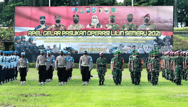 Forkopimda Jatim Gelar Apel Pasukan Operasi Lilin Semeru 2021