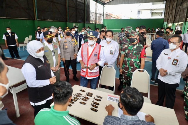 Menhub Cek Kesiapan Penanganan Kedatangan PPLN di LPMP Jatim Didampingi Forkopimda