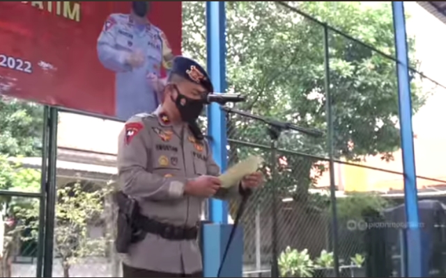 Upacara dan Tasyakuran Korps, Raport Kenaikan Pangkat serta Wisuda Purnawira Satbrimob Polda Jatim
