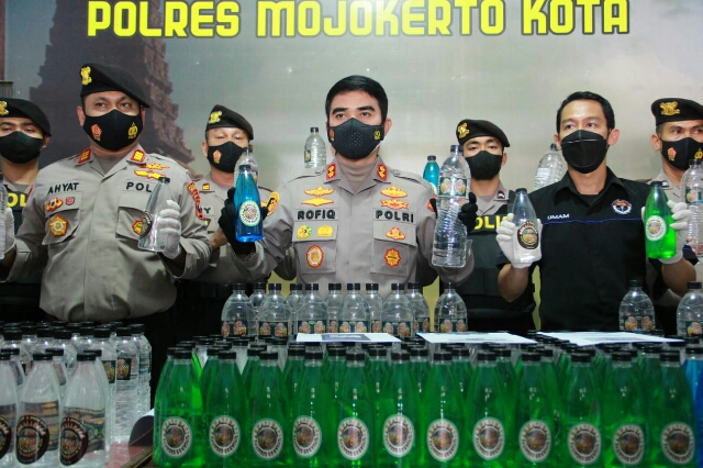 Polresta Mojokerto Berhasil Amankan 430 Miras Ilegal, Menjelang Ramadhan