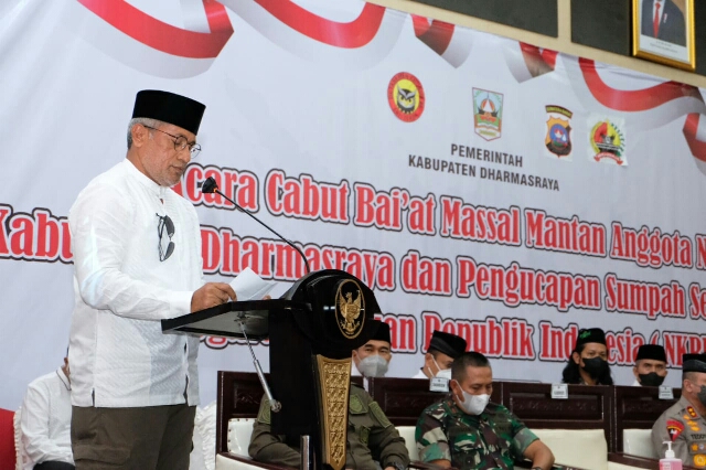 Kadensus 88 AT Polri: Jumlah Paling Besar hari ini yang Dilakukan, Dalam Mencabut Bai’at Massal mantan  Anggota NII Dharmasraya 