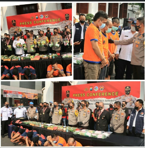 Bekuk 7 Pengedar dan Amankan 42,8 Kg Sabu, oleh Satresnarkoba Polrestabes Surabaya 