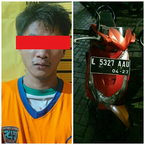 Tersangka Jambret Jalanan dilibas Unit Reskrim Polsek Tambaksari Polrestabes Surabaya