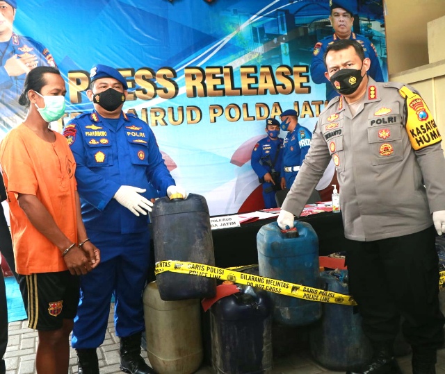 4,5 Ton BBM Subsidi Diamankan Ditpolairud Polda Jatim