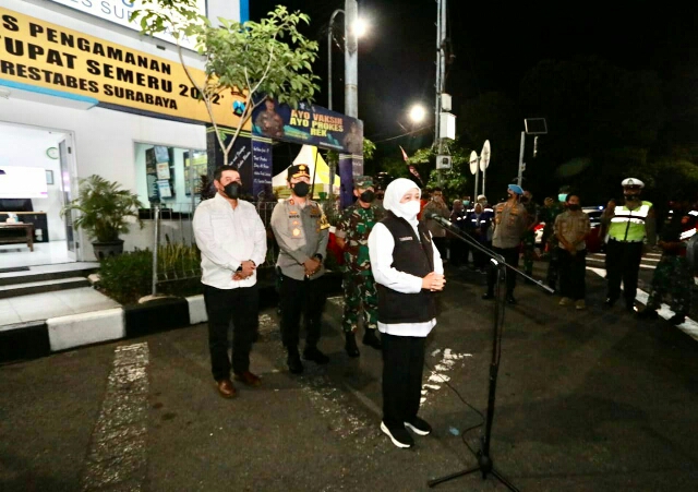 Forkopimda Jatim Bersama-sama Cek Pos Pam dan Pos Yan, Menjelang Malam Takbir