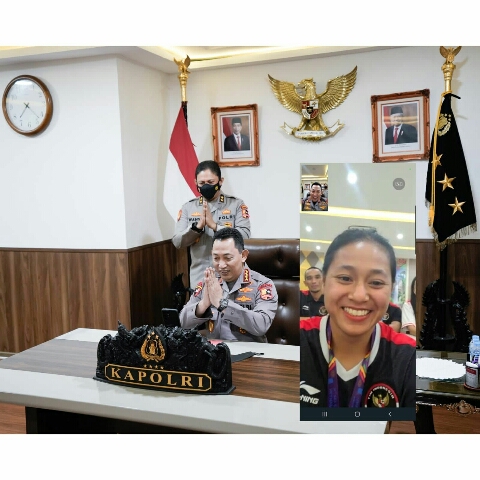 Kapolri: Indonesia Sangat Bangga, Saat Video Call Pesepeda Peraih Medali Emas Sea Games
