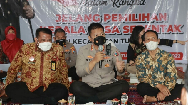 Kapolresta Sidoarjo Gelar Cangkrukan Kamtibmas Menjelang Pilkades Tujuh Desa di Tulangan