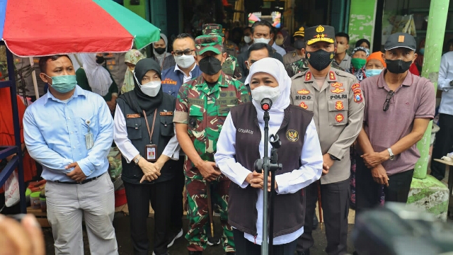 Pengecekan Harga dan Distribusi Migor di Pasar Soponyono Rungkut, Dilakukan oleh Forkopimda Jatim