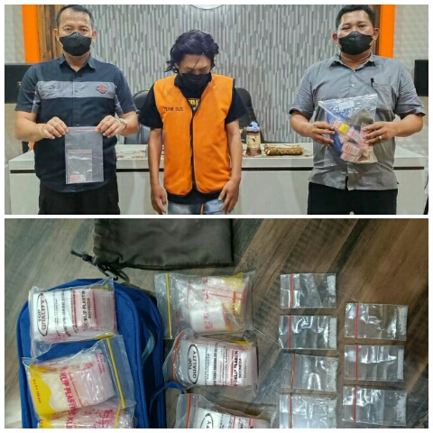 Tukang Ojol Pengedar Narkotika Golongan 1 Jenis Sabu-Sabu, Diringkus Satresnarkoba Polrestabes Surabaya 