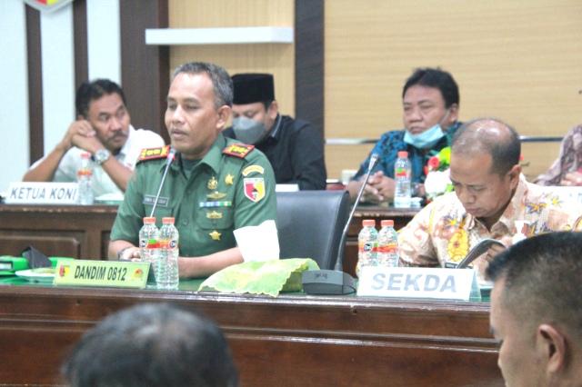 Dandim 0812 Lamongan bersama Sekda Pimpin Rakor Liga Santri Piala Kasad 2022