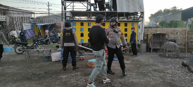 Kedua Kalinya Pagupon Dirobohkan Petugas Gabungan dari Polsek Tambaksari