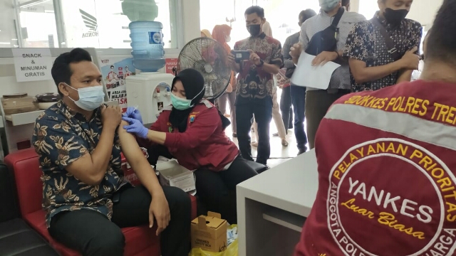 Polres Trenggalek Kejar Capaian Vaksin Booster, dan Vaksinasi Terus Digalakan 
