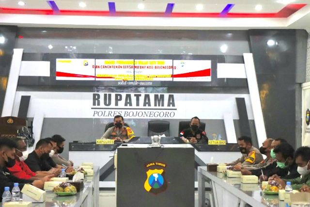 Polres Bojonegoro dan BKP Sepakat Jaga Kamtibmas di Malam 1 Suro
