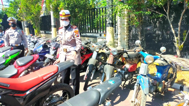 Ratusan Motor Diamankan di Mapolres Nganjuk