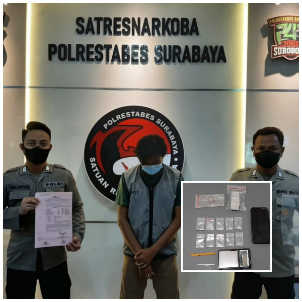Satresnarkoba Polrestabes Surabaya Ringkus Pengedar Narkotika Golongan I Jenis Sabu-Sabu