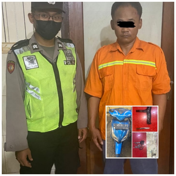 Belum Menikmati Hasil Curiannya, Residivis Curanmor Digelandang ke Mapolsek Semampir
