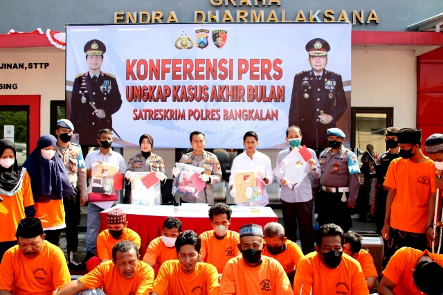 Kurun Waktu Sebulan Polres Bangkalan Ungkap 29 Kasus