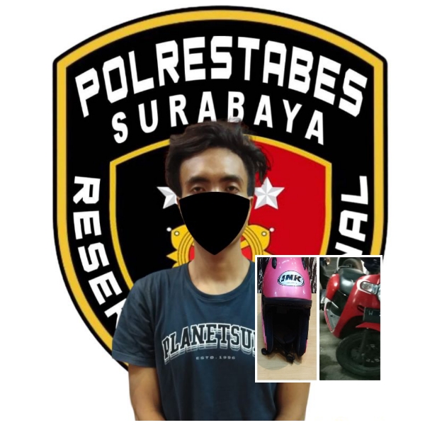 Aksi maling motor 6 TKP di Surabaya , Tak Berkutik Saat di Tangkap Polisi